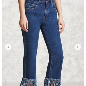 Forever 21 frayed ankle jeans